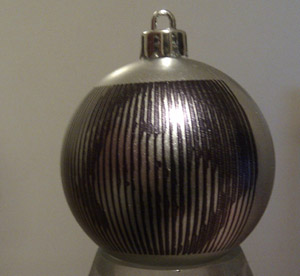 Eggbot bitmaps on a bauble